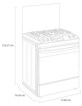 Estufa de piso Lg 75.88 cm LRGL5843S.BSTFGSS de 5 quemadores