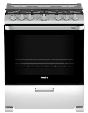 Estufa de piso a Gas natural/lp Mabe 76 cm EMH7602DSS0 de 6 quemadores