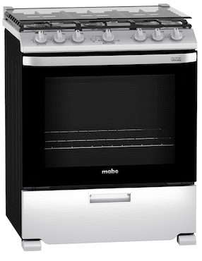Estufa de piso a Gas natural/lp Mabe 76 cm EMH7602DSS0 de 6 quemadores