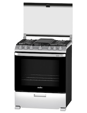 Estufa de piso a Gas natural/lp Mabe 76 cm EMH7602DSS0 de 6 quemadores
