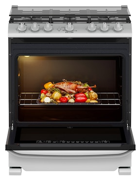 Estufa de piso a Gas natural/lp Mabe 76 cm EMH7602DSS0 de 6 quemadores