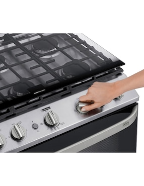 Estufa de piso a Gas natural/lp Mabe 76 cm EMH7602DSS0 de 6 quemadores