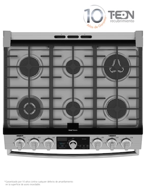 Estufa de piso a Gas LP Mabe 76 cm EMH7613DTSS0 de 6 quemadores