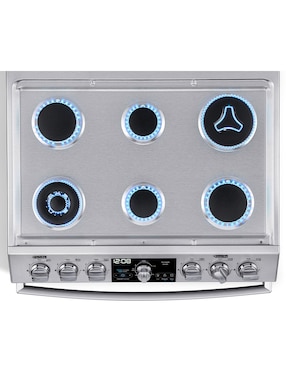 Estufa de piso a Gas LP Mabe 76 cm EMH7613DTSS0 de 6 quemadores