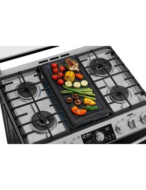Estufa de piso a Gas LP Mabe 76 cm EMH7613DTSS0 de 6 quemadores