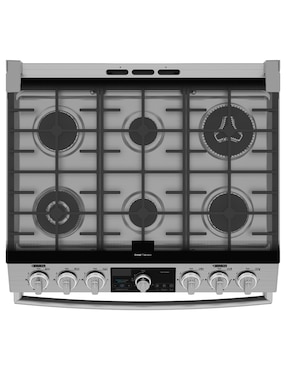 Estufa de piso a Gas LP Mabe 76 cm EMH7613DTSS0 de 6 quemadores