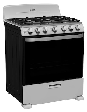 Estufa de piso a Gas natural/lp Mabe 76.6 cm EM7646BSIS2 de 6 quemadores