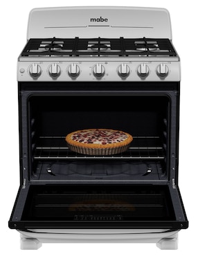 Estufa de piso a Gas natural/lp Mabe 76.6 cm EM7646BSIS2 de 6 quemadores