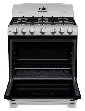 Estufa de piso a Gas natural/lp Mabe 76.6 cm EM7646BSIS2 de 6 quemadores