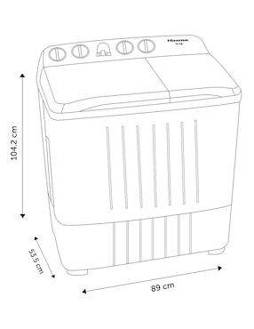 Lavadora Hisense semiautomática carga superior wsa1603p