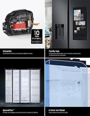 Refrigerador Samsung inverter y no frost y fábrica de hielo RS22T5561B1/EM