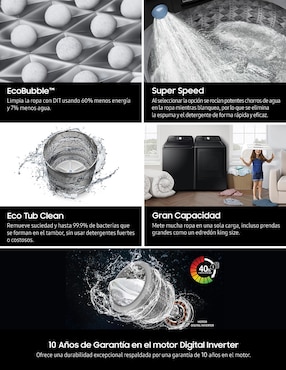 Lavadora Samsung automática carga superior wa21b3554gv/ax