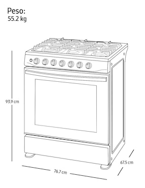 Estufa de piso Samsung 76.7 cm NX52D3000MV/AX de 6 quemadores