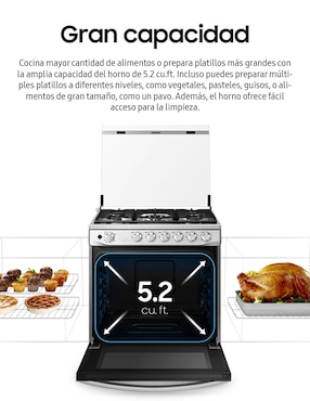 Estufa de piso Samsung 76.7 cm NX52D3000MV/AX de 6 quemadores