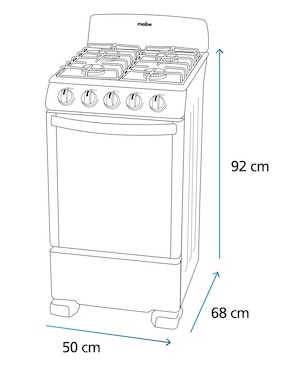 Estufa de piso Mabe 50 cm EM5022BAPN1 de 4 quemadores