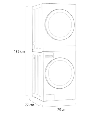 Centro de lavado LG Gas LP 22 kg WK22VS6P