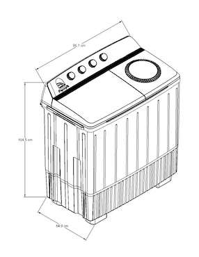 Lavadora Acros 19 kg semiautomática carga superior ALD1945JE