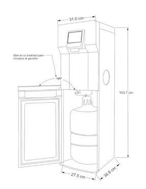 Dispensador de agua Whirlpool de plástico