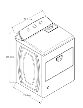 Secadora de gas natural/lp de 20 kg con 3 ciclos 7MWGD1930JM