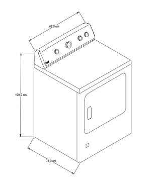 Secadora de gas natural/lp de 19 kg con 9 ciclos 7MMGDC300DW