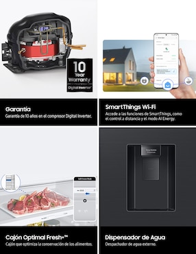 Refrigerador Samsung 11 pies cúbicos inverter y no frost RT31DG5724B1EM