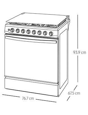 Estufa de piso a Gas natural/lp Samsung De Piso 76.7 cm NX52T5412MS/AX de 6 quemadores