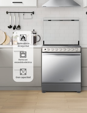 Estufa de piso a Gas natural/lp Samsung De Piso 76.7 cm NX52T5412MS/AX de 6 quemadores