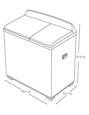 Lavadora Mirage 16 kg semiautomática carga superior LMS016M