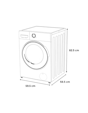 Lavasecadora Midea eléctrica 15 kg 8 kg MF200D150WB/W
