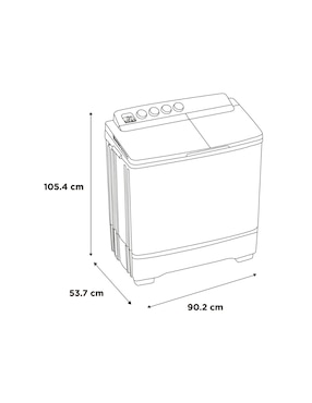 Lavadora Midea 19 kg manual carga superior mt100w190/w-mx