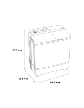 Lavadora Midea 22 kg manual carga superior mt100w220/w-mx