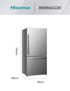 Refrigerador Hisense 17 pies cúbico inverter y no frost RB18N6CDX1
