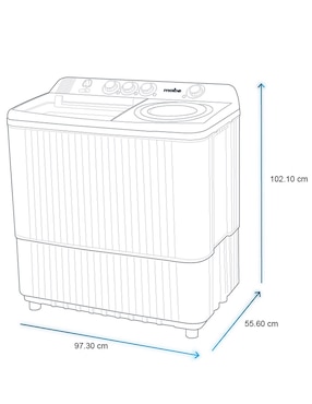 Lavadora Mabe 22 kg semiautomática carga superior lmdx2224hbab0