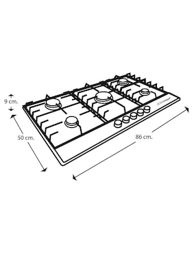 Parrilla Mirage MPS90GB de acero inoxidable