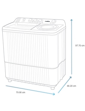 Lavadora Mabe 2 tinas 13 kg semiautomática carga superior lmdx3123hbab0