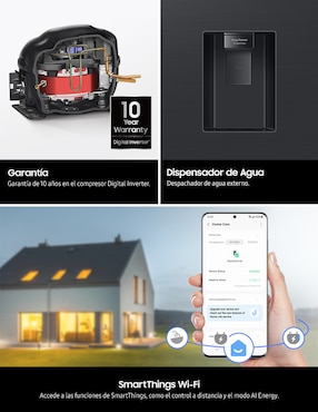 Refrigerador Samsung 14 pies cúbicos inverter y no frost y fábrica de hielo RT38DG6224S9EM