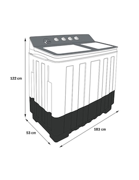 Lavadora Dace 28 kg semiautomática carga superior ls28131pcbn