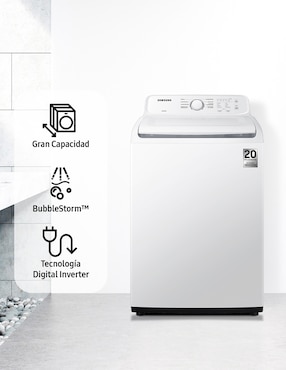 Lavadora Samsung 22 kg automática carga superior wa22b3550gw/ax