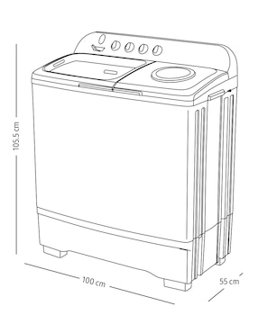Lavadora Samsung 18 kg semiautomática carga superior wt18k5200mb/ax