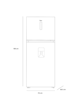 Refrigerador Midea Midea Inverter 17 pies cúbico inverter y no frost y fábrica de hielo MDRT645MTM46WD
