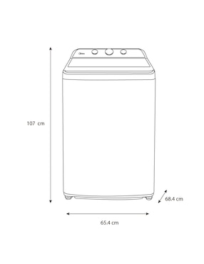 Lavadora Midea 22 kg automática carga superior ma500w22/w