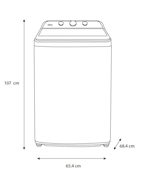 Lavadora Midea 22 kg automática carga superior ma500w22/g