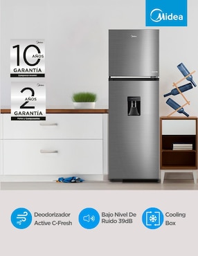 Refrigerador Midea 10 pies cúbico inverter y no frost y fábrica de hielo MDRT385MTM46WD