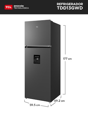 Refrigerador Tcl 13 pies cúbico inverter y no frost y fábrica de hielo TDD13GWD