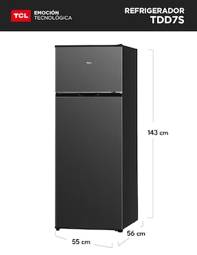 Refrigerador Tcl 7 pies cúbico fábrica de hielo TDD7S
