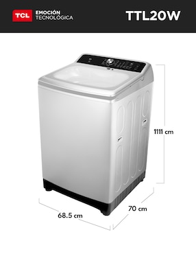 Lavadora Tcl 20 kg automática carga superior ttl20w