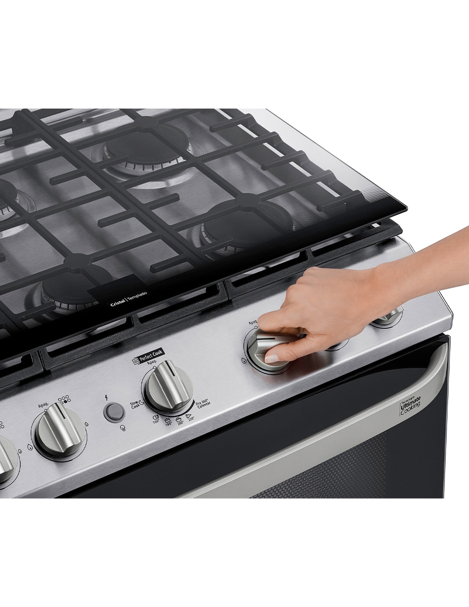 Estufa de piso a Gas natural/lp 76 cm EMH7602DSS0 de 6 quemadores 7