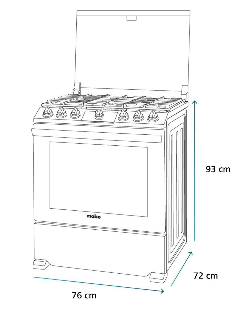 Estufa de piso a Gas LP 76 cm EMH7613DTSS0 de 6 quemadores 19