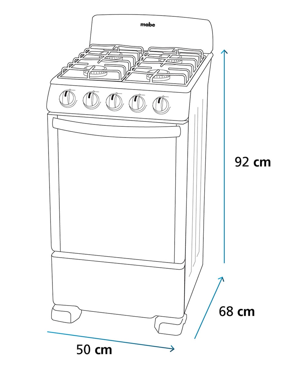 Estufa de piso a Gas natural/lp 50 cm EM5041BAIS1 de 4 quemadores 11