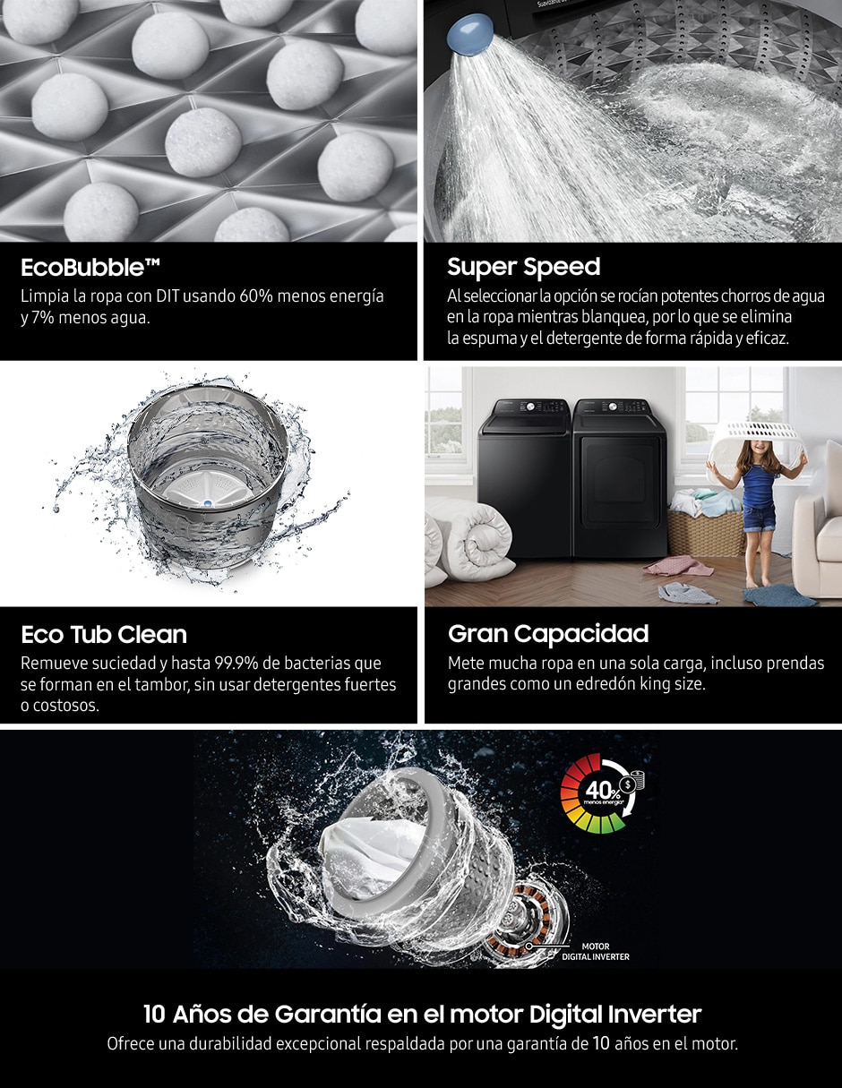 Lavadora automática carga superior wa21b3554gv/ax 6